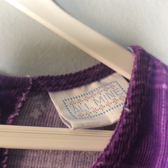 Vintage Corduroy Overalls Toddler 24 Months All Mine Purple Floral Bubble Jumper - Picture 6 of 12